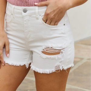 Risen High Waisted Distressed Shorts - Size Medium - SHIPS WITHIN 24 HOURS